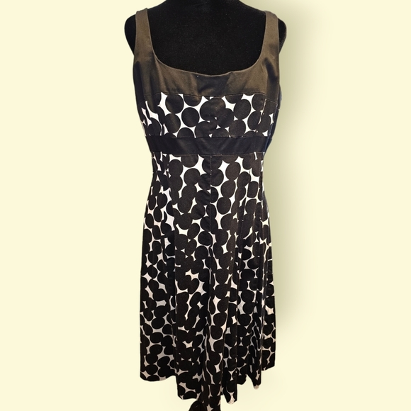 Jones Wear Dress Black and White Cotton Polka Dot Dress Size 12 - Picture 1 of 4